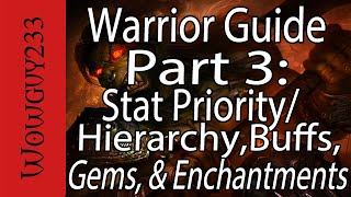 World of Warcraft Protection Warrior Guide Part 3: Stat Priority, Buffs, Gems, & Enchantments