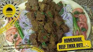 Beef Tikka Boti 🤤 recipe without seekh | Tasy & Easy Recipe | @ghazala_kitchen7