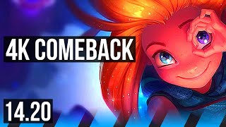 ZOE vs MALZAHAR (MID) | 4k comeback, 9/4/15, 500+ games | KR Diamond | 14.20