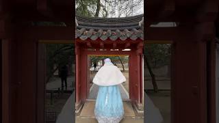 Wearing hanbok and feeling like a swan 🥰❤️ #studyinkorea #koreadiaries #foreignersinkorea