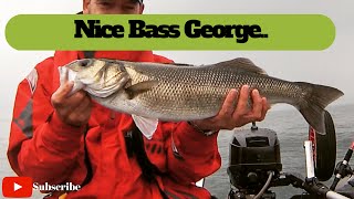 Sea Fishing - George into a nice 5lb10oz Bass ( North Wales ) . Lure fishing - SIB fishing