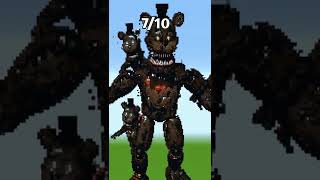 WHICH MINECRAFT NIGHTMARE FREDDY FNAF PIXEL ART IS THE BEST !!? #shorts