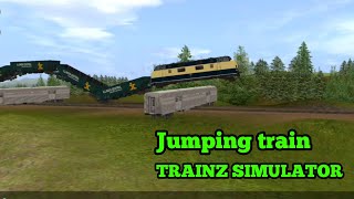 Jumping train!! Trainz simulator || kereta api melompati gerbong