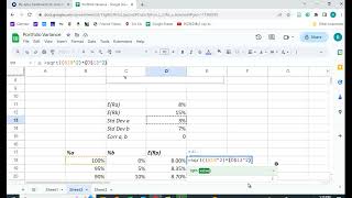 Portfolio Risk and Return in Google Sheets