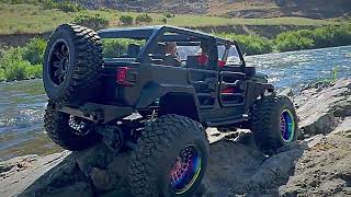 Testing our upgrades!  MN128 Jeep RC Riverside Rock Crawling ⛰️👍￼