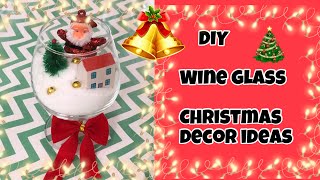 DIY wine glass Christmas Decor ideas | Christmas decoration ideas | Feremina #shorts #youtubeshorts