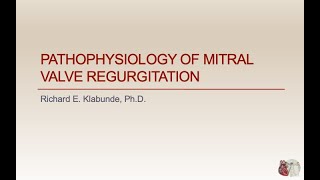 Mitral regurgitation pathophysiology