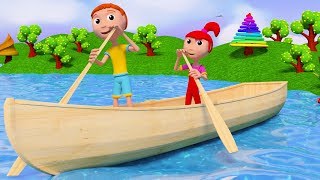 ROW ROW ROW YOUR BOAT | NURSERY RHYMES FOR KIDS AND BABY SONGS