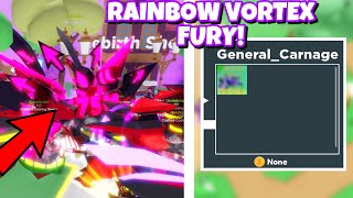 SHOWCASING THE NEW RAINBOW 75M VORTEX FURY SECRET PET!! *INSANE STATS* (Clicker simulator)