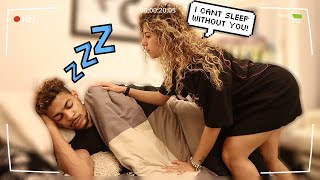 SLEEPING On The COUCH To See How My Girlfriend Reacts! *CUTE*