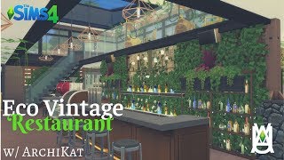 Eco Vintage Restaurant 🌱🍴 (Collab w/ArchiKat) [Stop Motion Speed Build] - The Sims 4