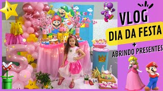 Dia da Festa PRINCESA PEACH | SUPER MARIO e Abrindo Presentes #vlog #princesapeach  @Juhlilas