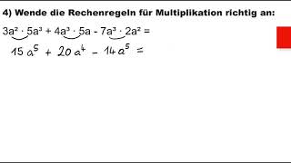 Terme umformen b 4 Multiplikation von Variablen und anschließende Addition