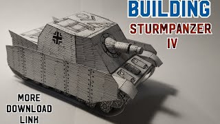 Building 🇩🇪Sturmpanzer IV 🇩🇪 (German Heavy Assault Gun) #papercraft #history #gun #military #ww2