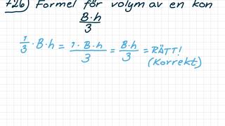 CordaNova 4 kap.4 Formler för konens volym