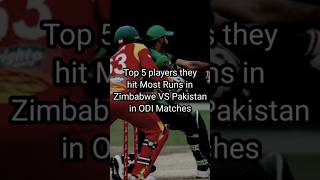 Most Runs hitted by players in Zimbabwe VS Pakistan in ODI Matches #mostruns #cricket #zimvspak #odi