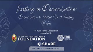 Investing in Reconciliation: Reconciliation for United Church Investing Bodies