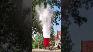 A “garbage can volcano” demonstration at Indiana University’s annual Science Fest #science #volcano