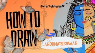 How to draw Shiv Parvati #viral#shivshankar@CrafterAditi@craftykhushii