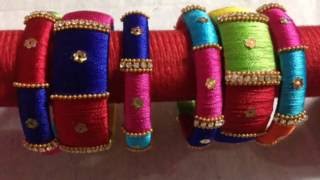 multi colour silk thread bangles /how to make silkthread bangles