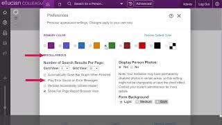 Ellucian Colleague: Setting User Preferences