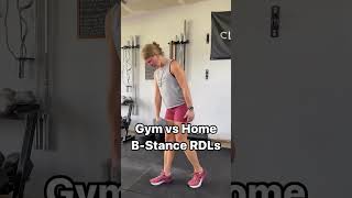 Let’s work on stability and balance with B-Stance RDLs! Here’s a Gym and Home option! 🔥