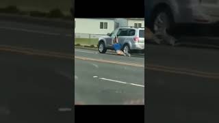 Man Clings Onto Car Gets Dragged Through Traffic In Broad Daylight #Crazy #Wow #Fight #Punjabi