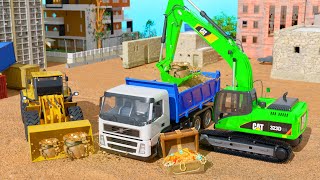 Excavator, Dump Truck, Bulldozer Dig Up Ancient Tombs to Find Treasure |  3D Construction Vehicles