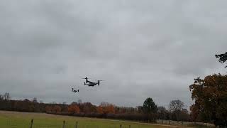 US Air Force Osprey Landing and Takeoff In a Field