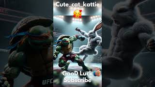 Fight for daddy #cute  #ai turtle🐢🆚rabbit🐇