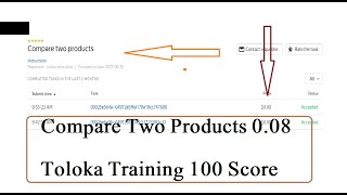 Compare two products 0.08 Training 100 Score Toloka/ Compare two products 0.08 Toloka/ Toloka Yandex