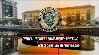 Officer-involved Critical Incident February 3, 2024