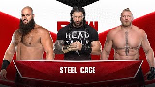 Triple Threat Match | Strowman vs Roman vs Brock | Steel Cage | WWE Raw