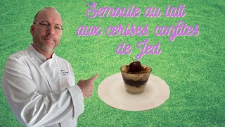 La recette de la semoule au lait aux cerises confites facile et rapide à réaliser, en verrine.