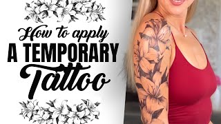 How to Apply Temporary Tattoos  sticker stick on Lillies flowers flora flowers