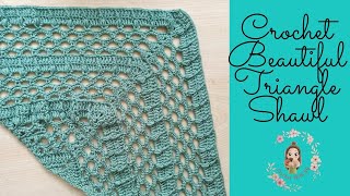 Crochet Beautiful Triangle Shawl/ How to Crochet Shawl?