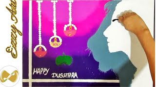 Poster rangoli for Dusshera /Dasara special rangoli designs 2020\ Navratri special rangoli design