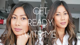 GRWM:  Everyday makeup "lewk" using 80% non-toxic makeup + beachy waves