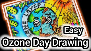 ozone day drawing || save ozone layer poster making || very easy - step by step