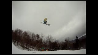 HUGE DOUBLE BACKFLIP ON SKIS