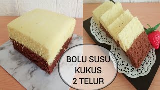 RESEP BOLU SUSU KUKUS LEMBANG || BOLU LEMBUT CUMAN 2 TELOR