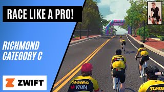 Zwift Race Like a Pro Stage 2 // Richmond Rollercoaster // Category C