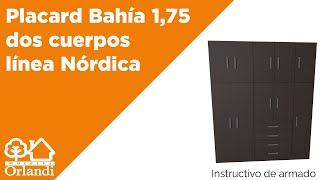 Placard Dos Cuerpos 1.80 Bahía Línea Nórdica - Instructivo del armado