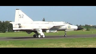 Swedish aircraft Saab 37 Viggen (traner Sk 37) on Poznan Aerofestival 2016