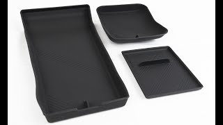 2021 + | Model S & X Center Console & Armrest Liner Kit (3 Pieces - Silicone Rubber)