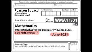 Edexcel IAL Maths - P1 - June 2021