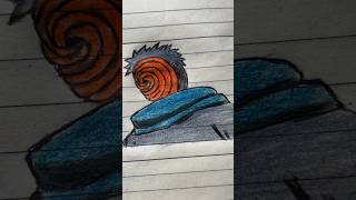 obito uchiha drawing with sharingan | anime drawing | Naruto drawing | #shorts #art #anime