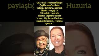 MUAZZEZ İLMİYE ÇIĞ HANIMEFENDİ'YE SONSUZ MİNNET