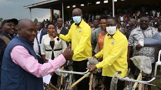 LC1 & LC2 Chairpersons in Kabale District receiving bicycles from Government.