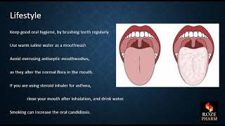 Oral candidiasis, thrush, Miconazole, Nystatin, Amphotericin B, Roze pharm